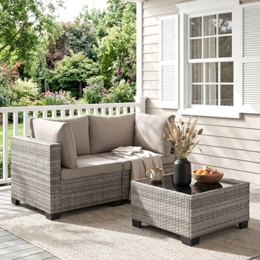 Outdoor Furniture Loveseat - Set Furnitur Teras Rotan untuk Luar