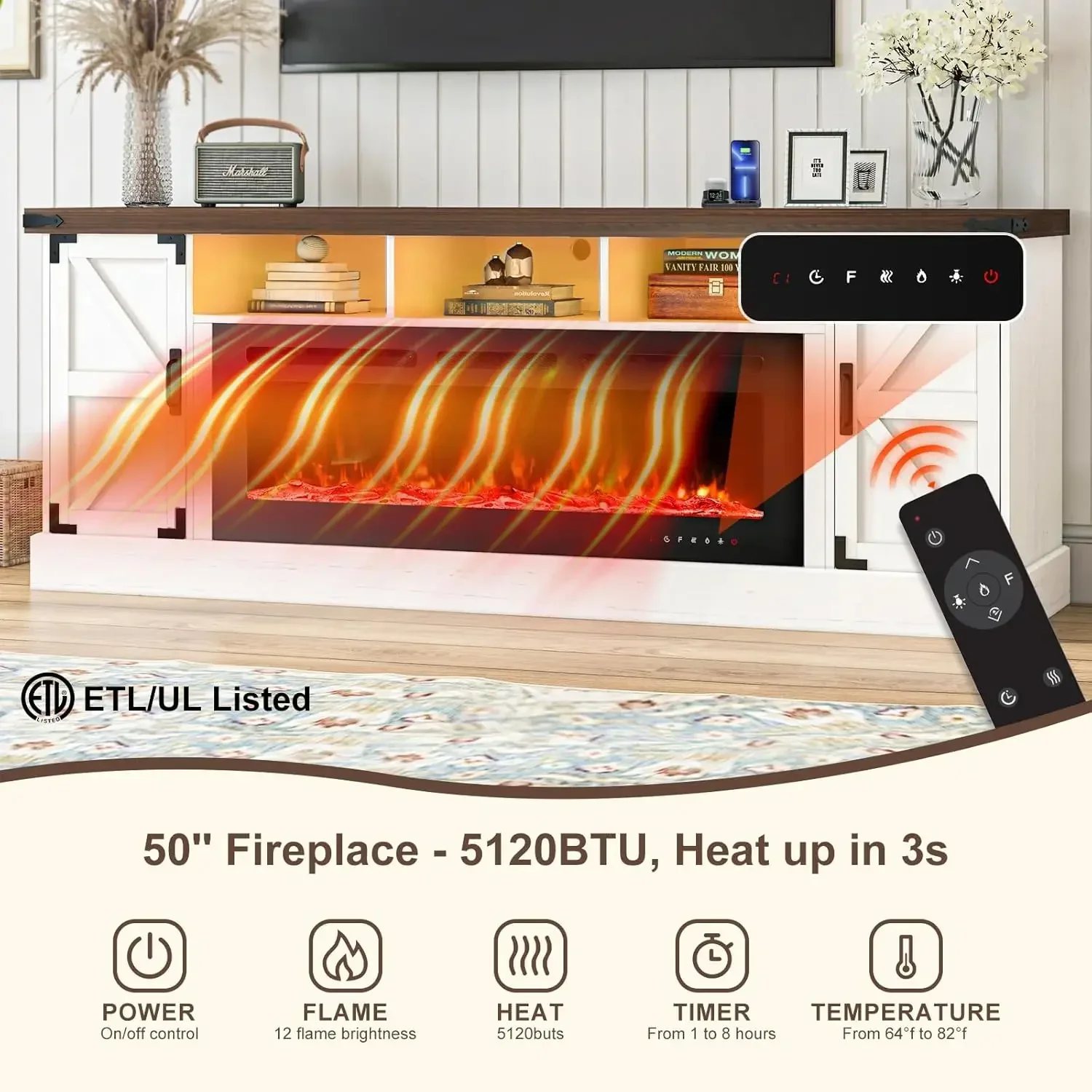 Patio Heater Standing - Harga Diskon! Meja TV dengan Perapian