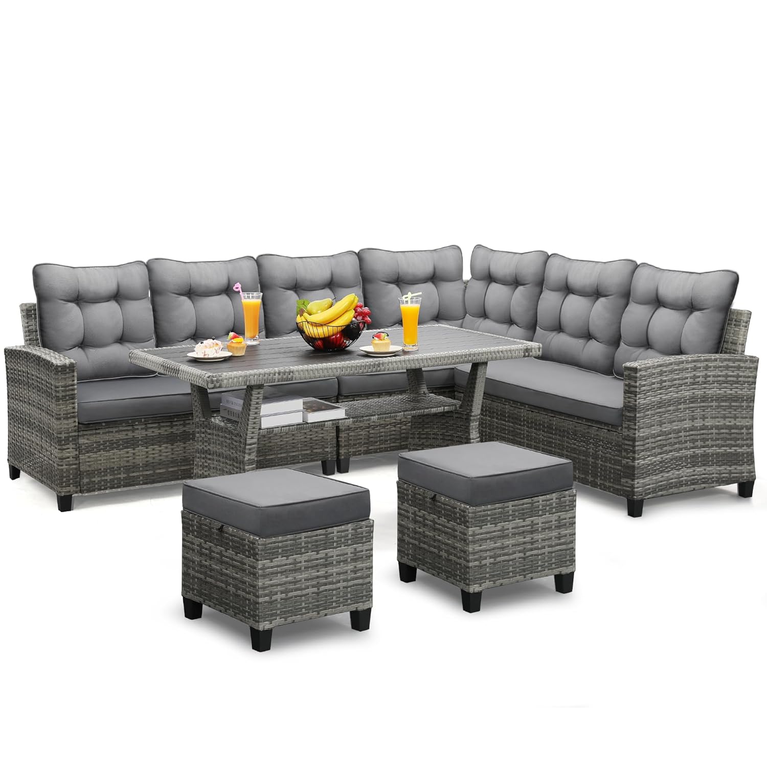 Outdoor Furniture Dining Set - Set Furnitur Teras 6 Buah, Set