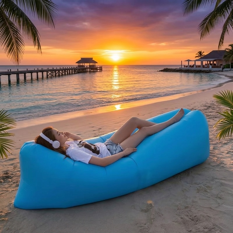 Outdoor Furniture Material - Sofa Udara Tiup Portabel, Kursi Santai