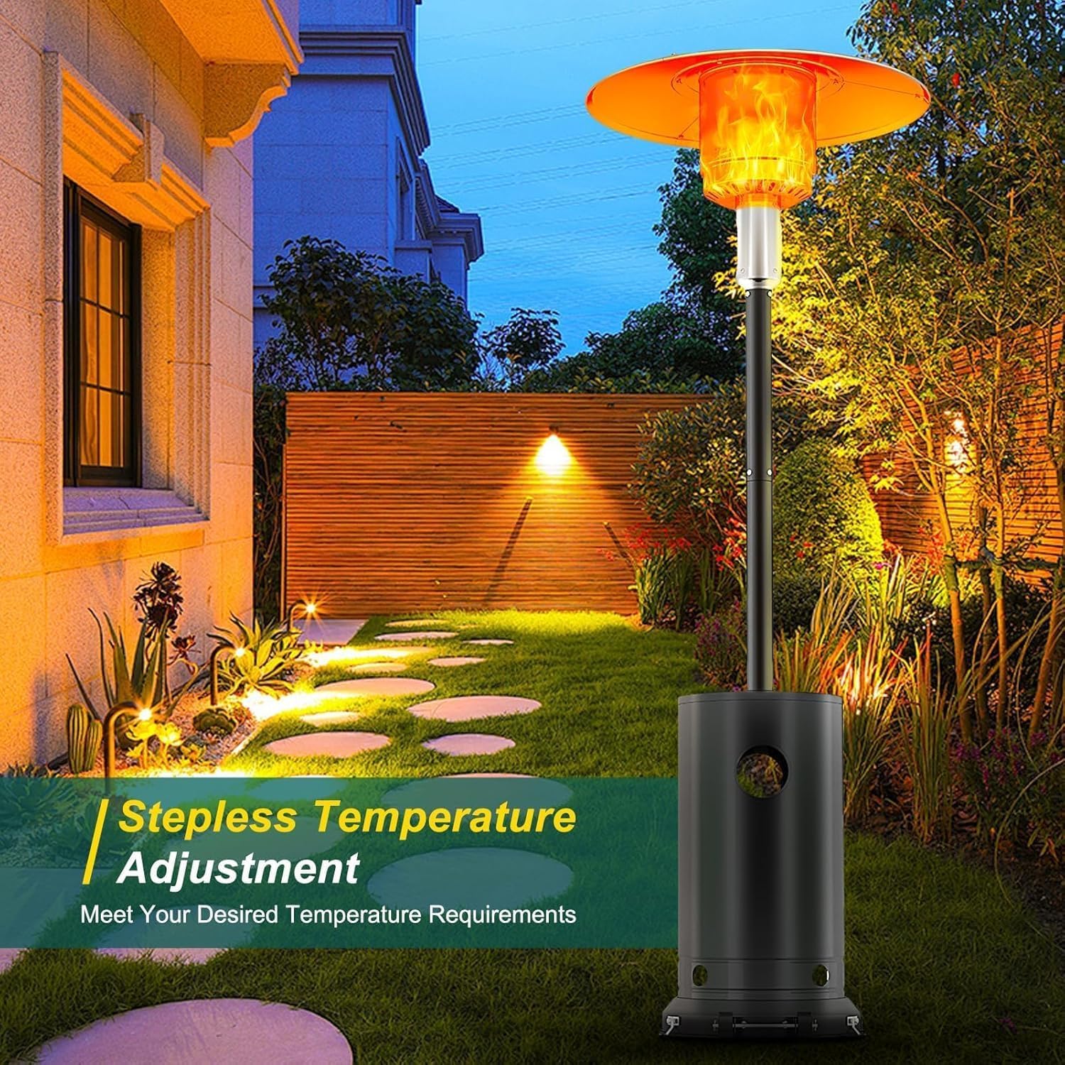 Patio Heater Standing - Lampu Pemanas Luar Ruangan 48.000 BTU