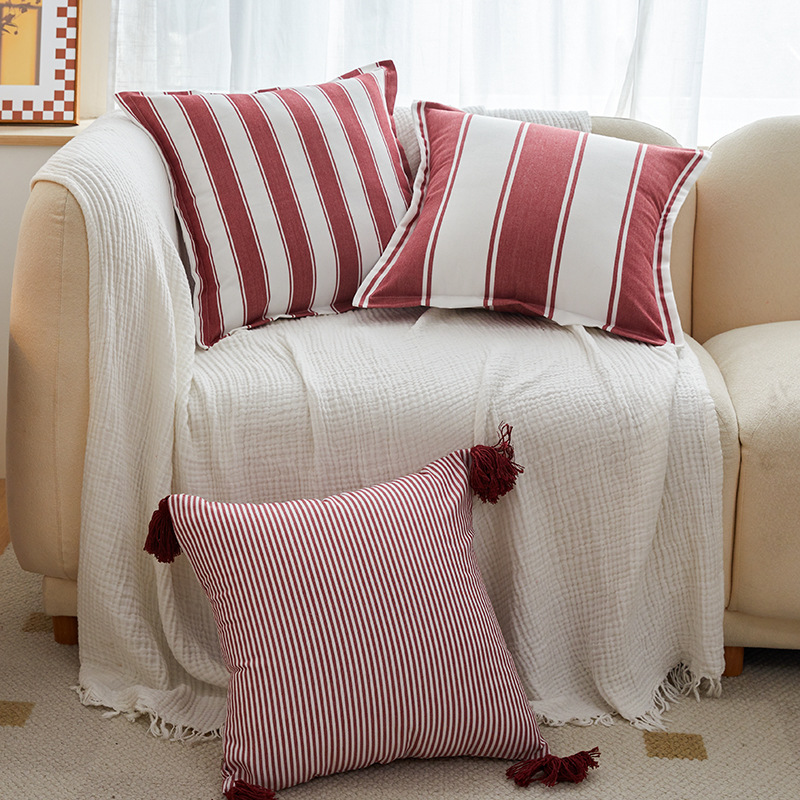 Outdoor Furniture No Cushions - Sarung bantal bergaris klasik 45x45cm Hawthorn