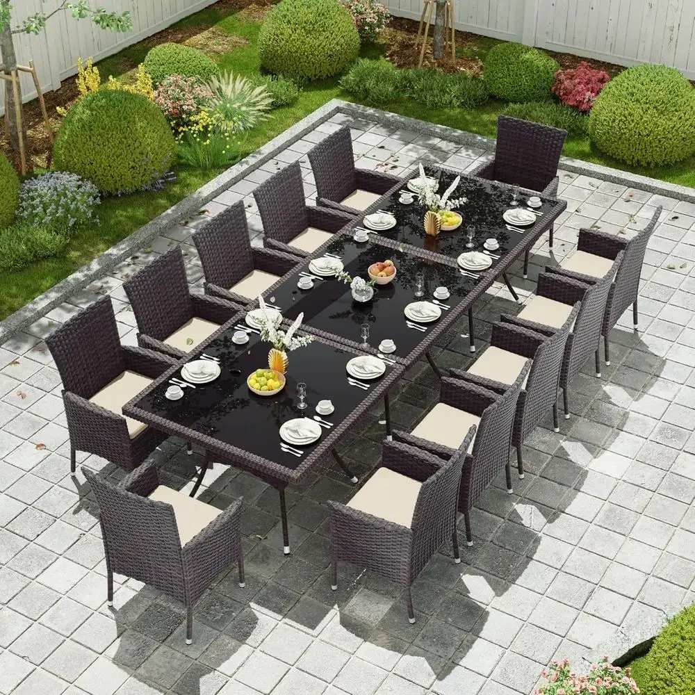 Outdoor Furniture Dining Set - Set Makan Luar Ruangan 15 Buah