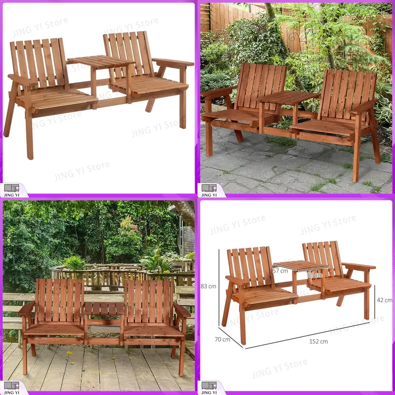 Outdoor Furniture Loveseat - Kursi Taman Kayu 2 Dudukan dengan