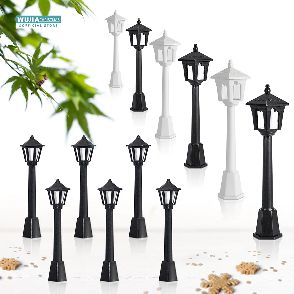 Outdoor Furniture Material - Miniatur lampu jalan, 6/12 buah Retro