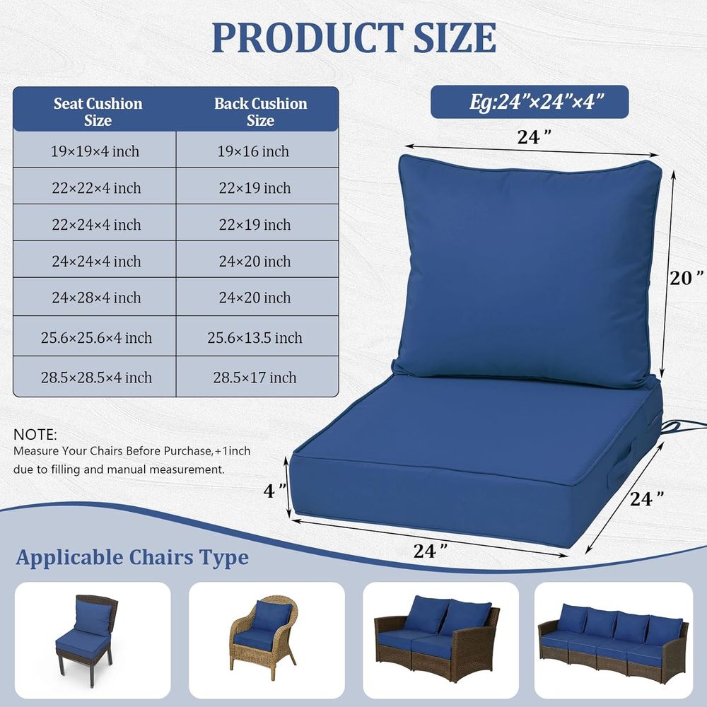 Set 4 Bantalan Kursi Dalam Rua - Outdoor Furniture For Patio ulasan dan harga