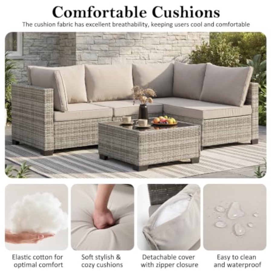 Set Furnitur Teras Rotan untuk - Outdoor Furniture Loveseat ulasan dan harga