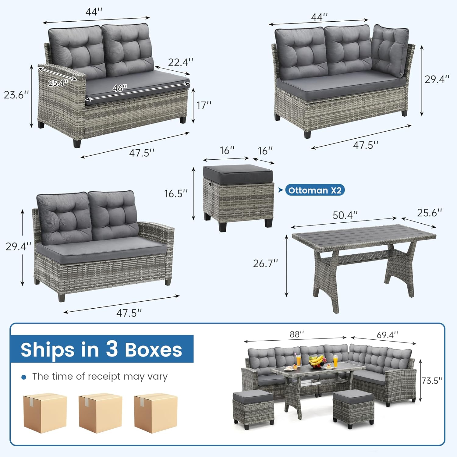 Set Furnitur Teras 6 Buah, Set - Outdoor Furniture Dining Set ulasan dan harga