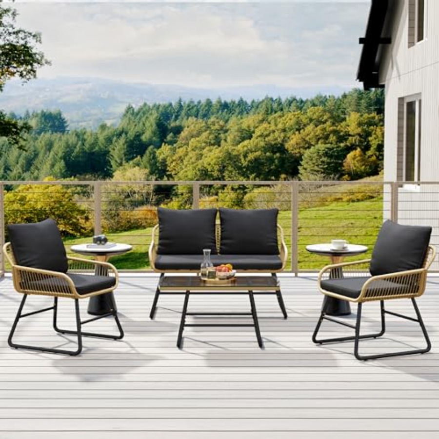 Set Furnitur Teras, Set Sofa R - Outdoor Furniture Loveseat ulasan dan harga