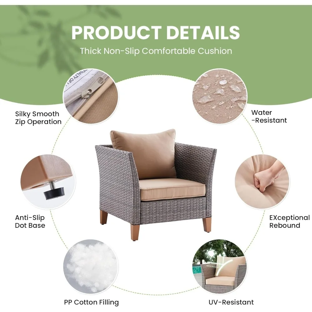 Set Furnitur Teras 5 Bagian, F - Outdoor Furniture Loveseat ulasan dan harga