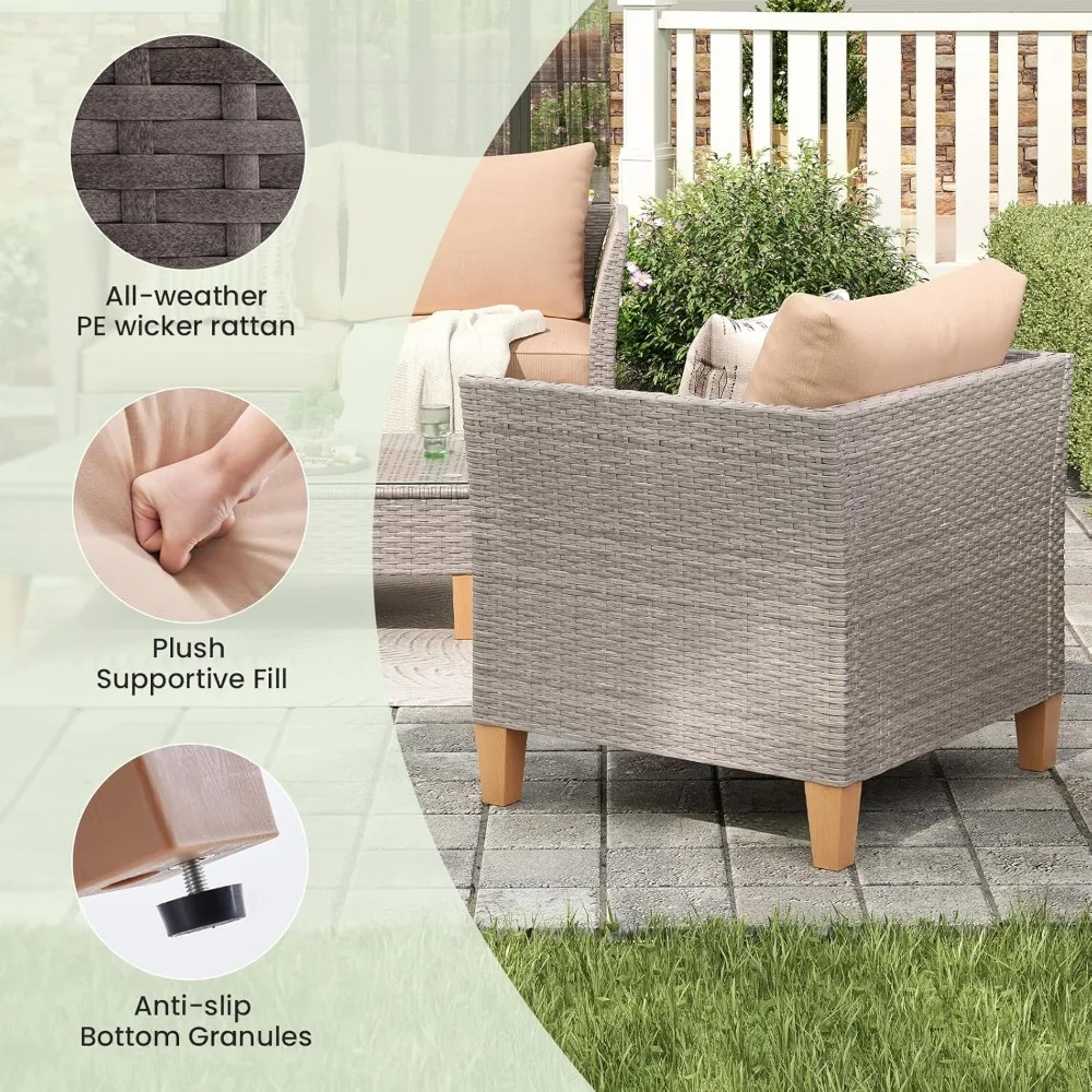 Set Furnitur Teras 5 Bagian, F - Outdoor Furniture Loveseat ulasan dan harga