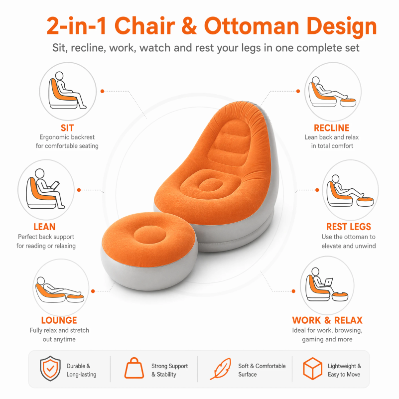 Set Sofa Santai Tiup dengan Sa - Outdoor Furniture Material ulasan dan harga