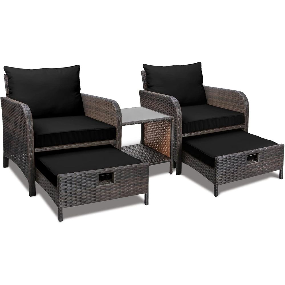 Set Furnitur Balkon 5 Buah, Se - Outdoor Furniture No Cushions ulasan dan harga