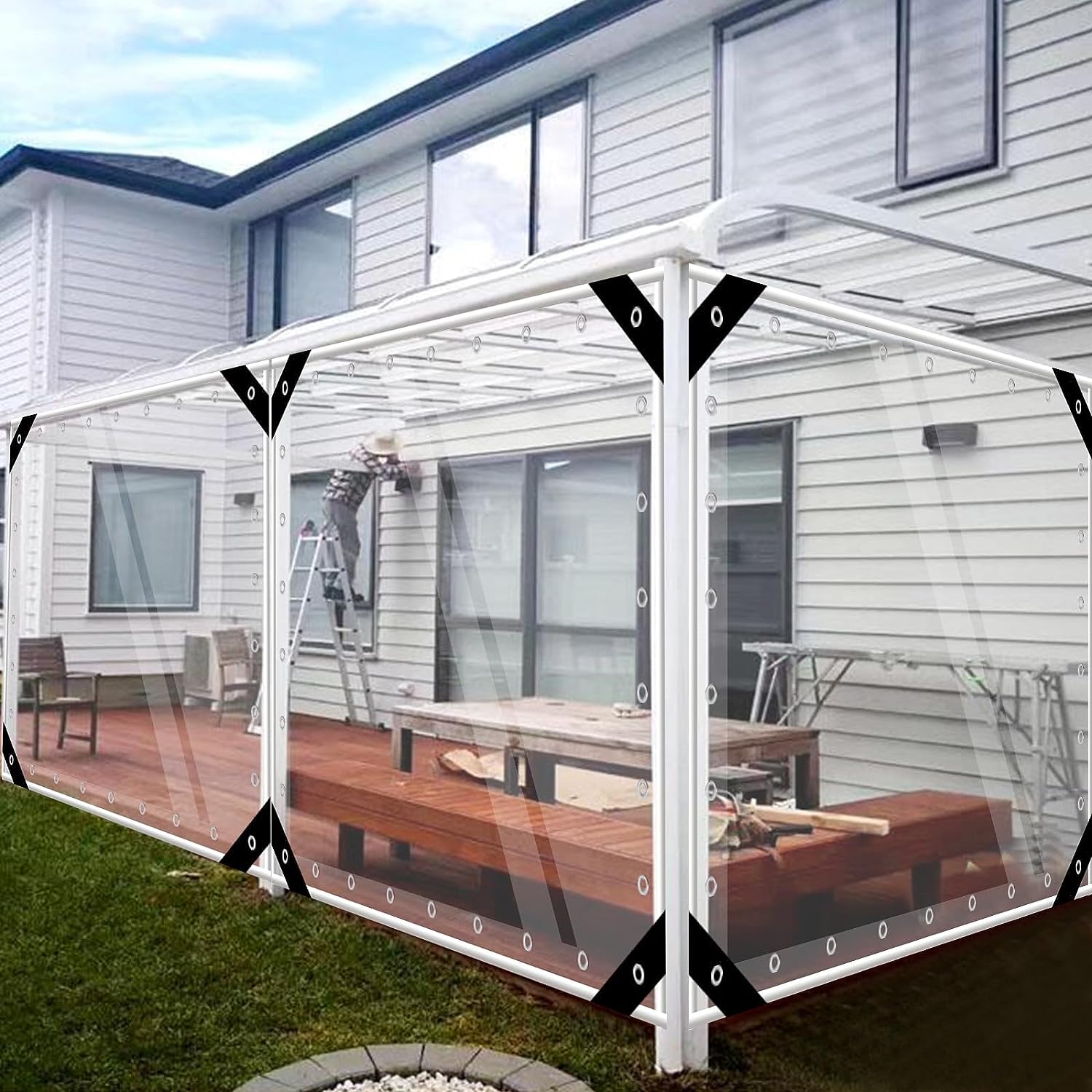 Terpal transparan plastik PVC  - Outdoor Furniture Material ulasan dan harga