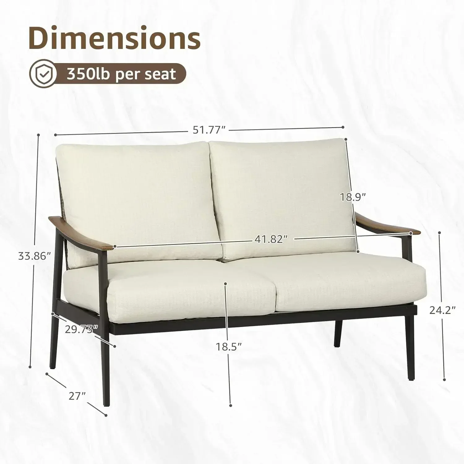 Kursi Santai Teras Luar Ruanga - Outdoor Furniture Loveseat ulasan dan harga