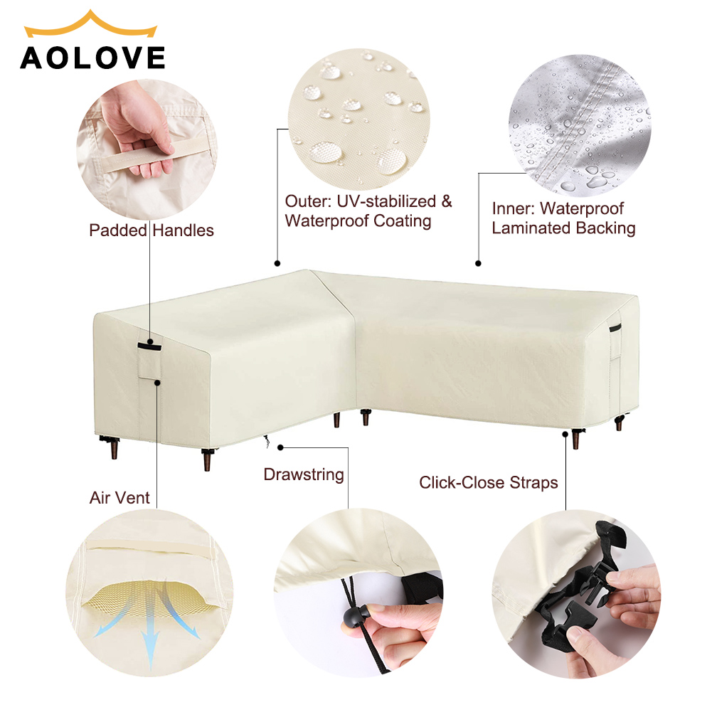 Beige Luar Ruangan Bentuk L Su - Outdoor Furniture Cover Xl ulasan dan harga