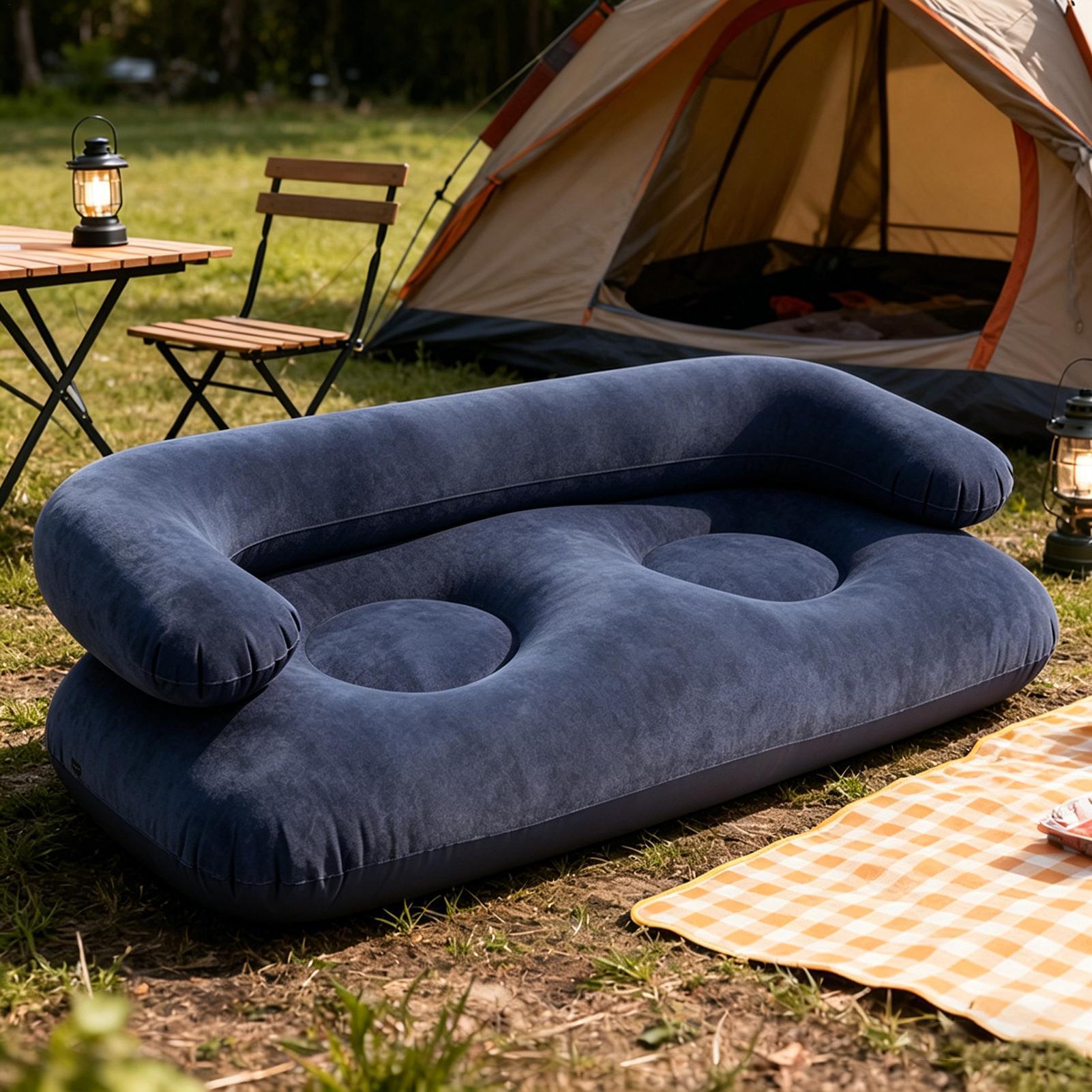 Sofa Angin Tiup Ganda Dua Dudu - Outdoor Furniture Material ulasan dan harga