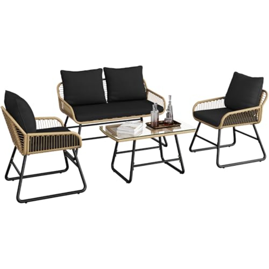 Set Furnitur Teras, Set Sofa R - Outdoor Furniture Loveseat ulasan dan harga