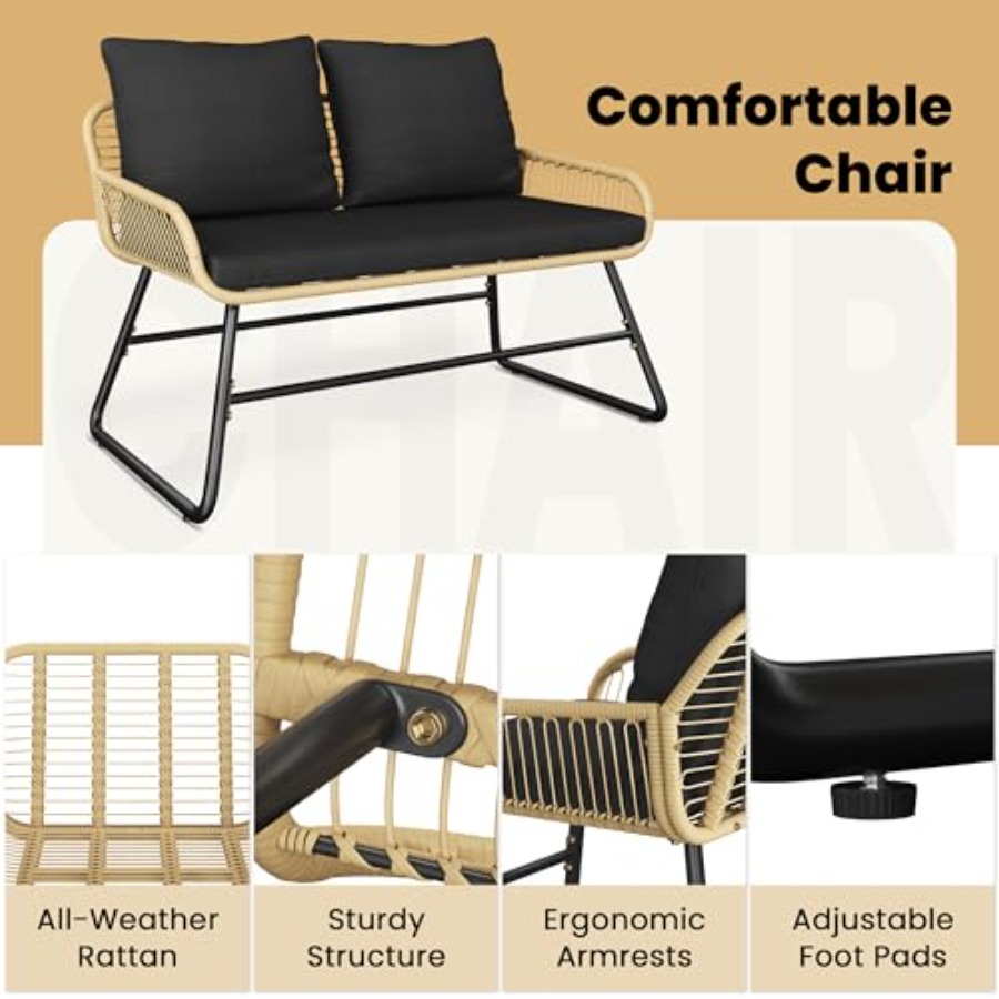 Set Furnitur Teras, Set Sofa R - Outdoor Furniture Loveseat ulasan dan harga