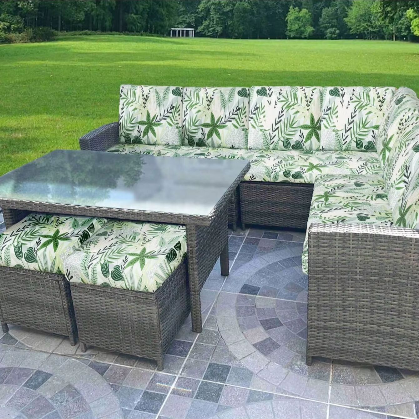 Sarung Bantal Sofa Motif Tropi - Outdoor Furniture No Cushions ulasan dan harga