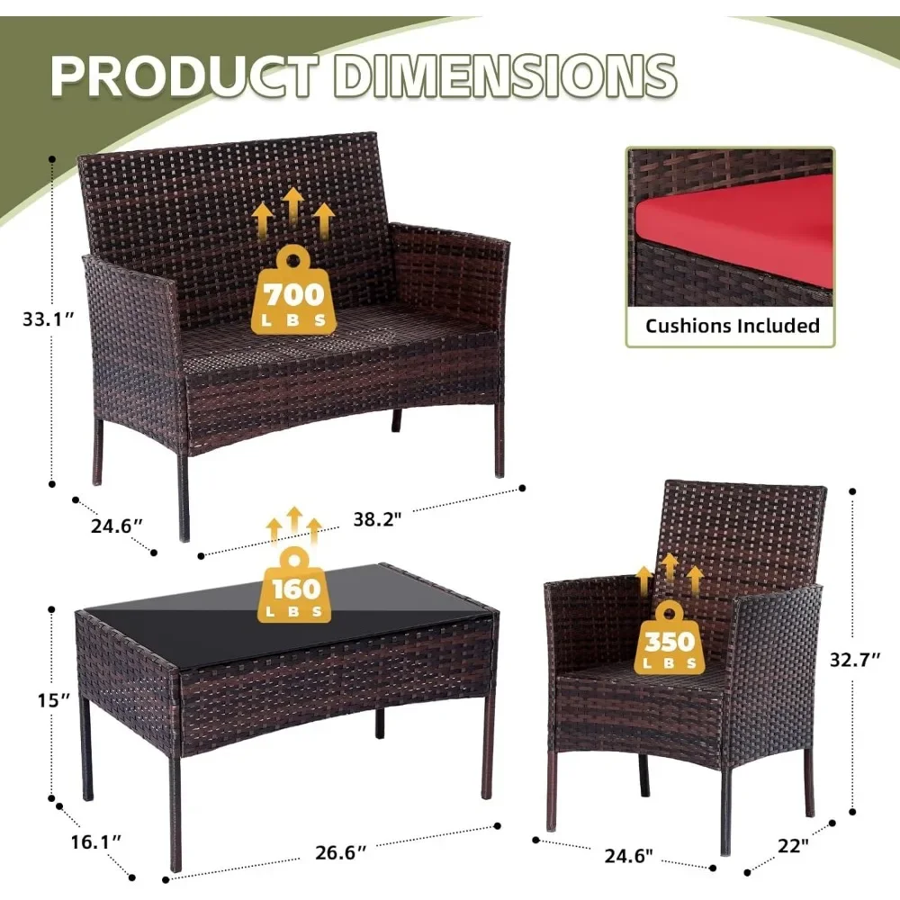 Set 4 Buah Set Perbualan Santa - Outdoor Furniture Loveseat ulasan dan harga