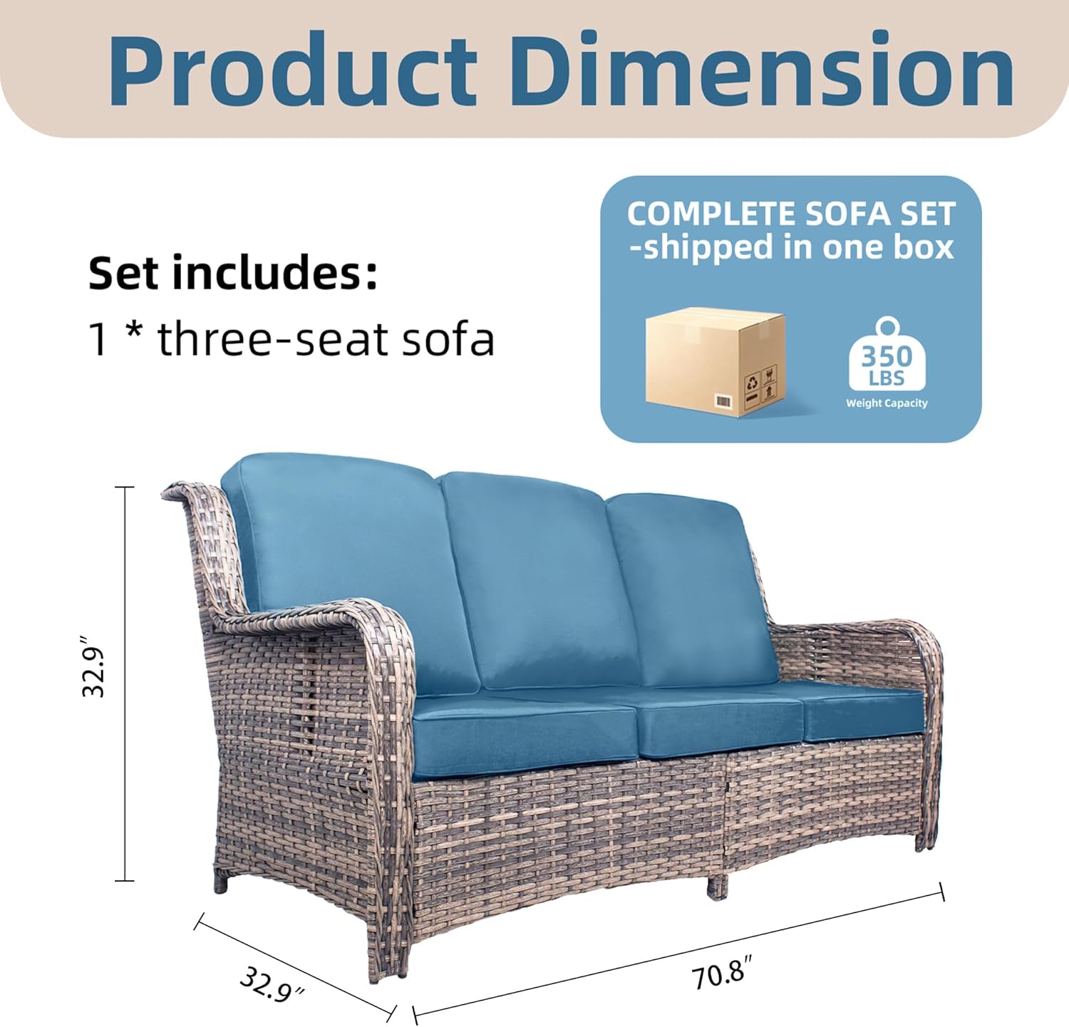 Sofa Tiga Tempat Duduk Bahan R - Outdoor Furniture Material ulasan dan harga