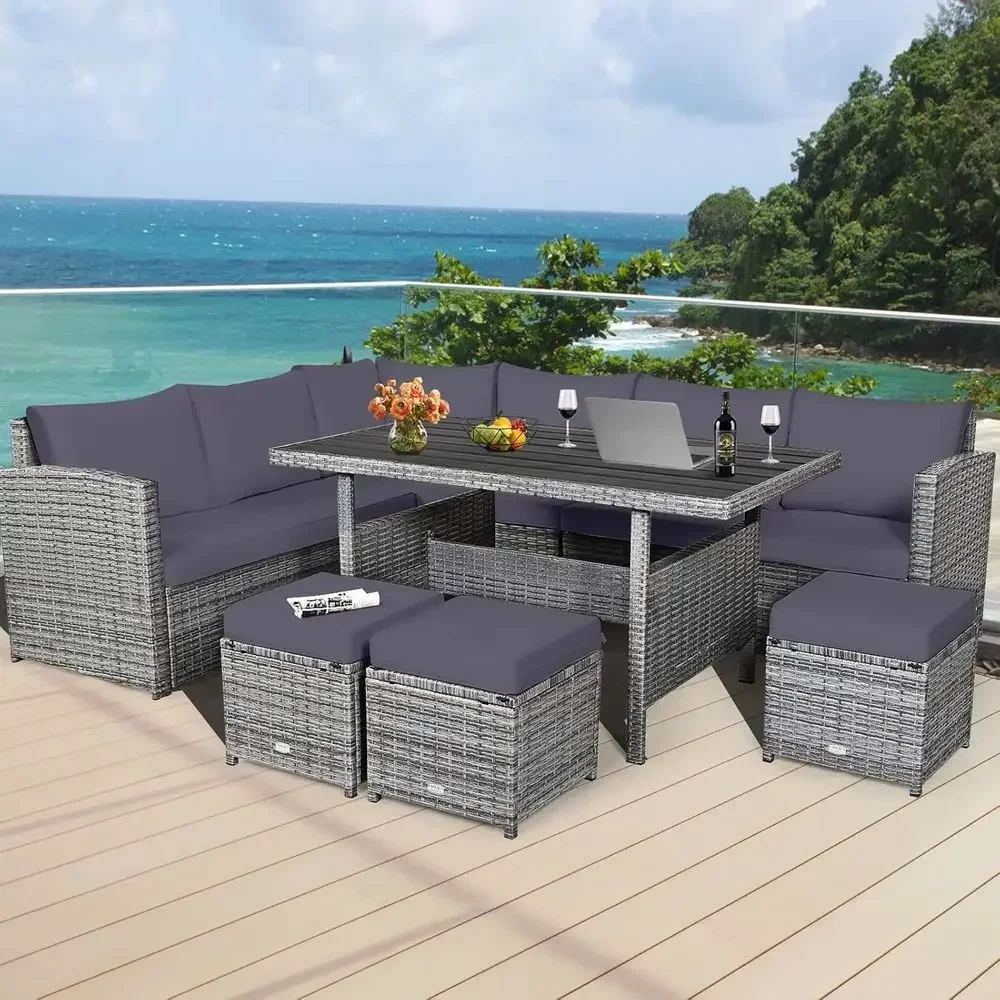 Set Furnitur Patio Rotan 7-Pot - Outdoor Furniture Dining Set ulasan dan harga