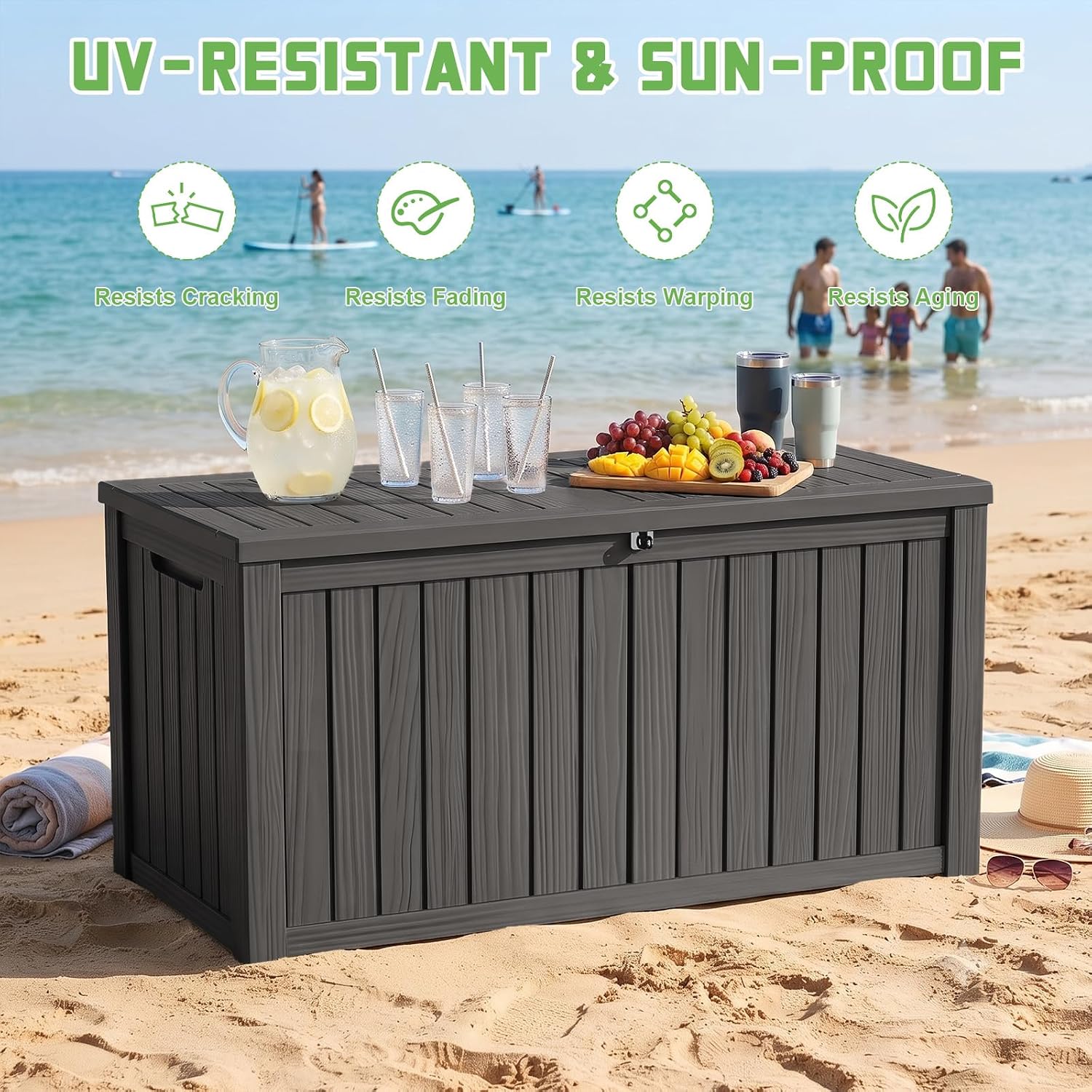 Kotak Penyimpanan Resin 200 Ga - Outdoor Furniture Black ulasan dan harga