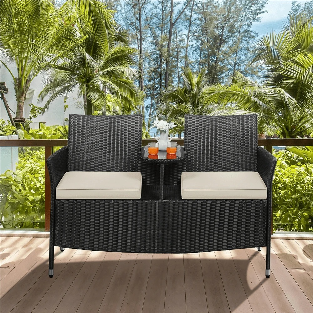 Kursi Ganda Luar Ruangan Premi - Outdoor Furniture Black ulasan dan harga