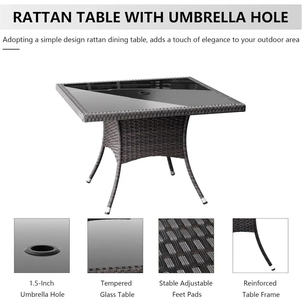 Set Makan Luar Ruangan 15 Buah - Outdoor Furniture Dining Set ulasan dan harga
