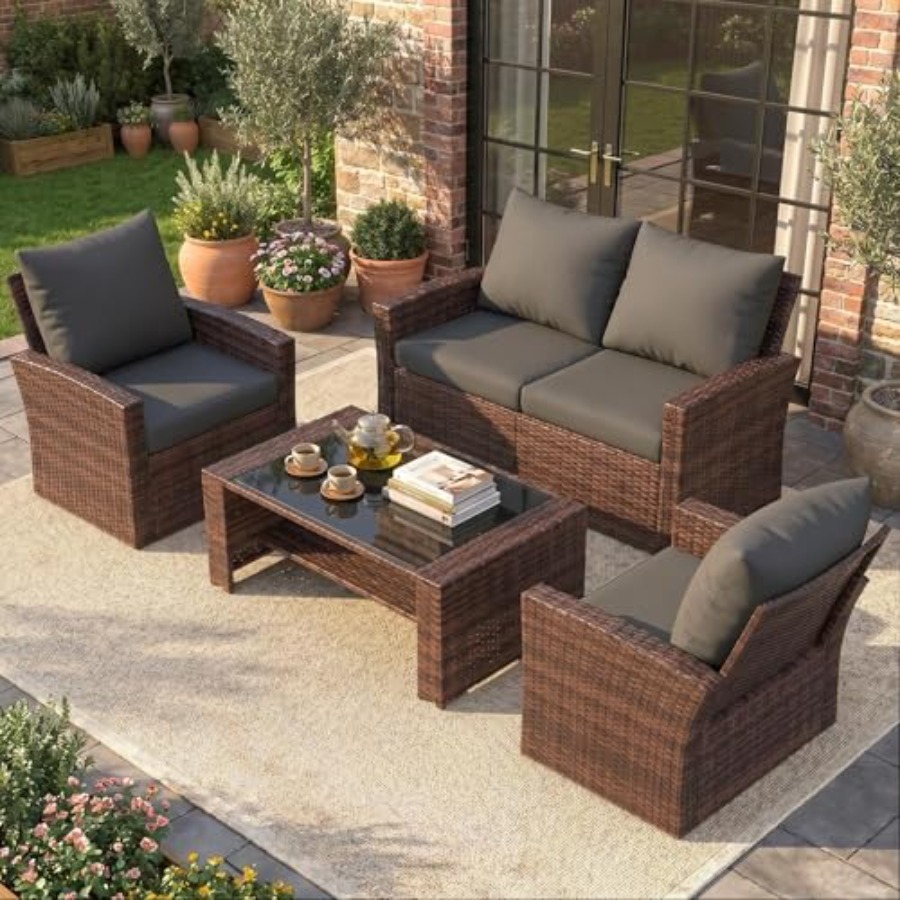 Set Furnitur Teras, Set Furnit - Outdoor Furniture Loveseat ulasan dan harga