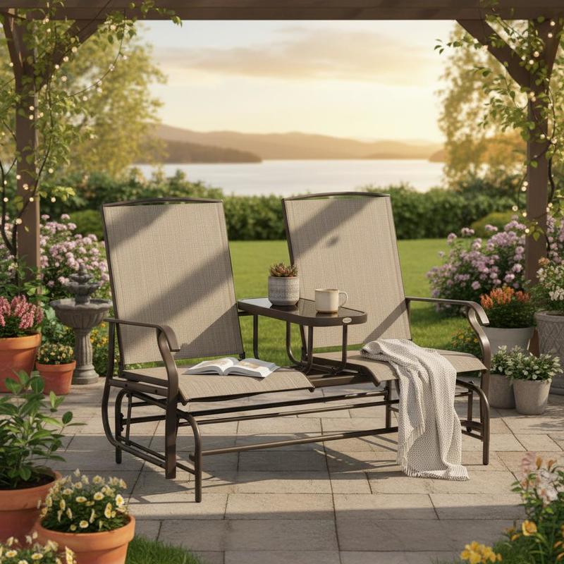 Kursi Goyang Patio Glider 2 Or - Outdoor Furniture Loveseat ulasan dan harga