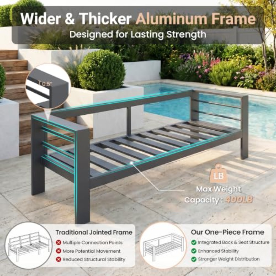 Sofa Taman Aluminium dengan Me - Outdoor Furniture Loveseat ulasan dan harga