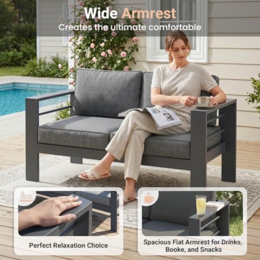Sofa Taman Aluminium dengan Me - Outdoor Furniture Loveseat ulasan dan harga