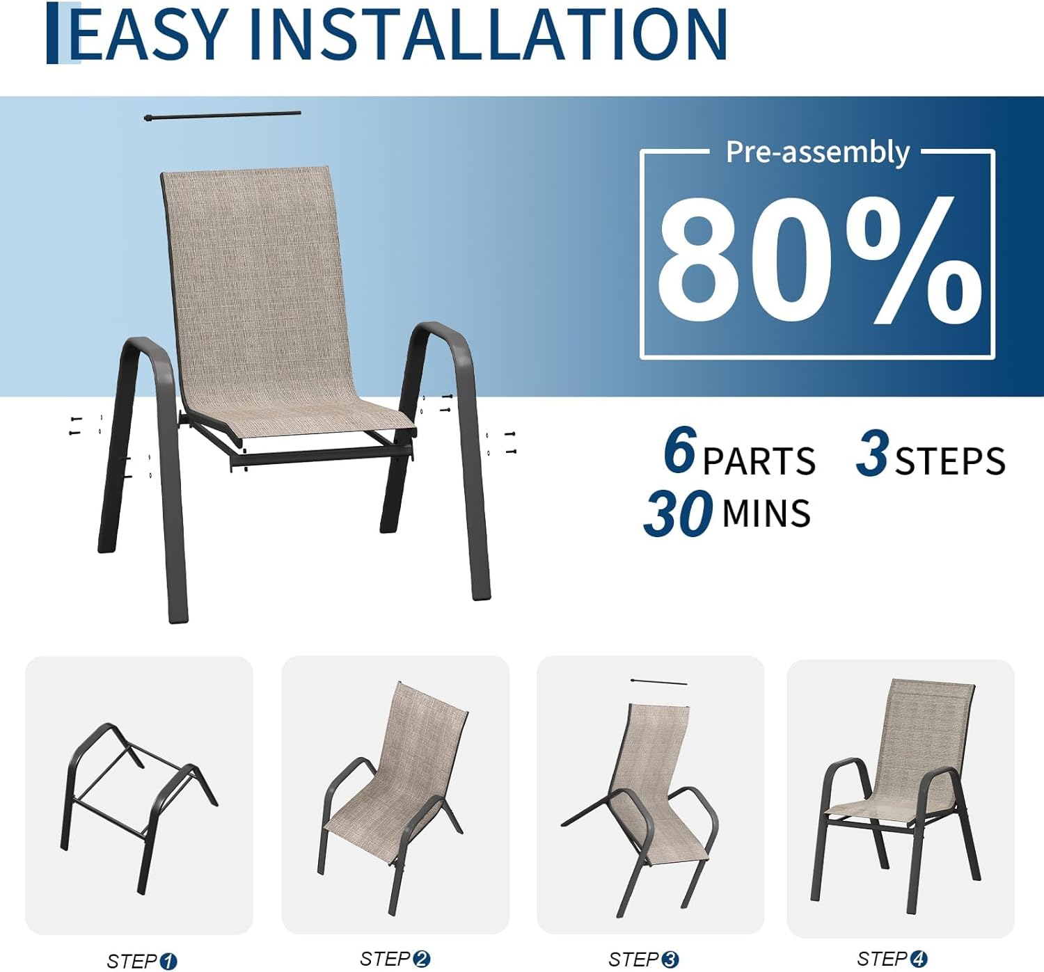 Set Kursi Makan Teras 4 Buah,  - Outdoor Furniture Dining Set ulasan dan harga