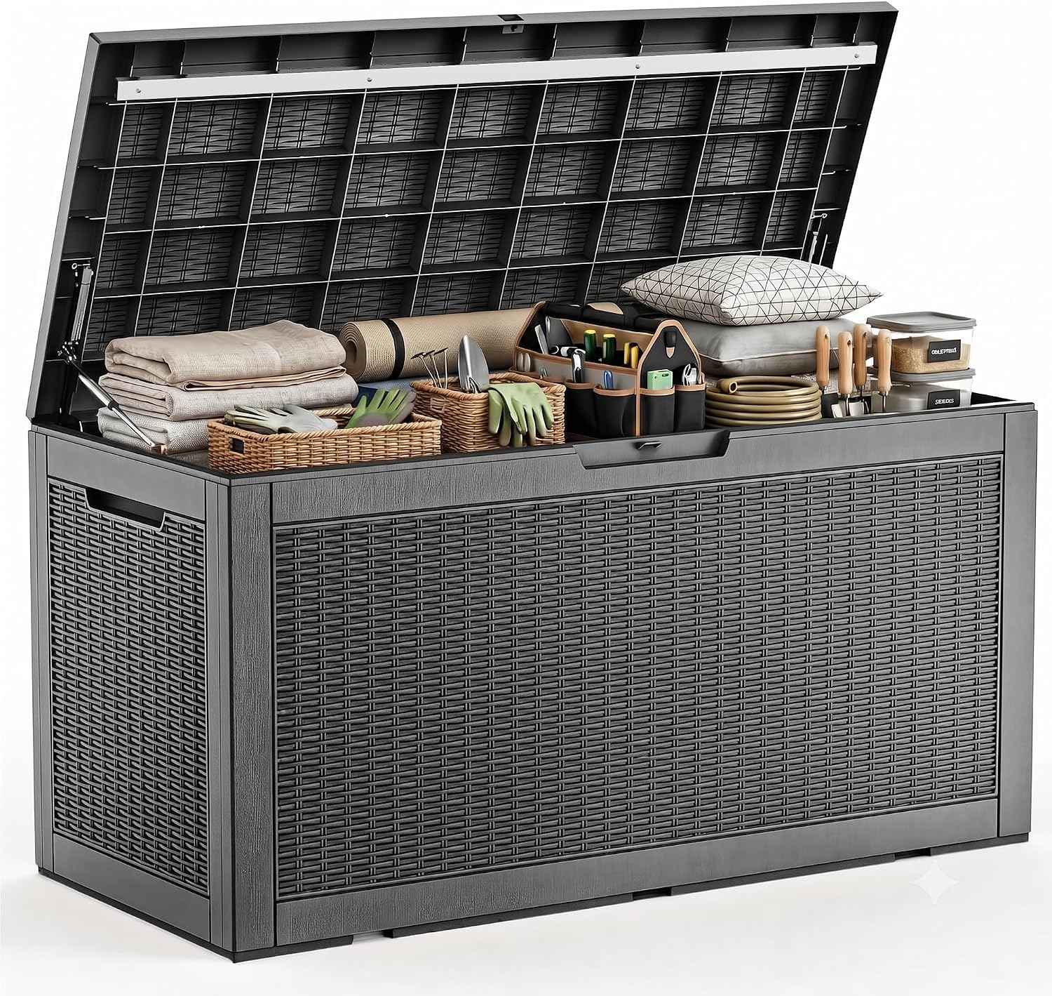 Kotak Penyimpanan Resin Tahan  - Outdoor Furniture Black ulasan dan harga