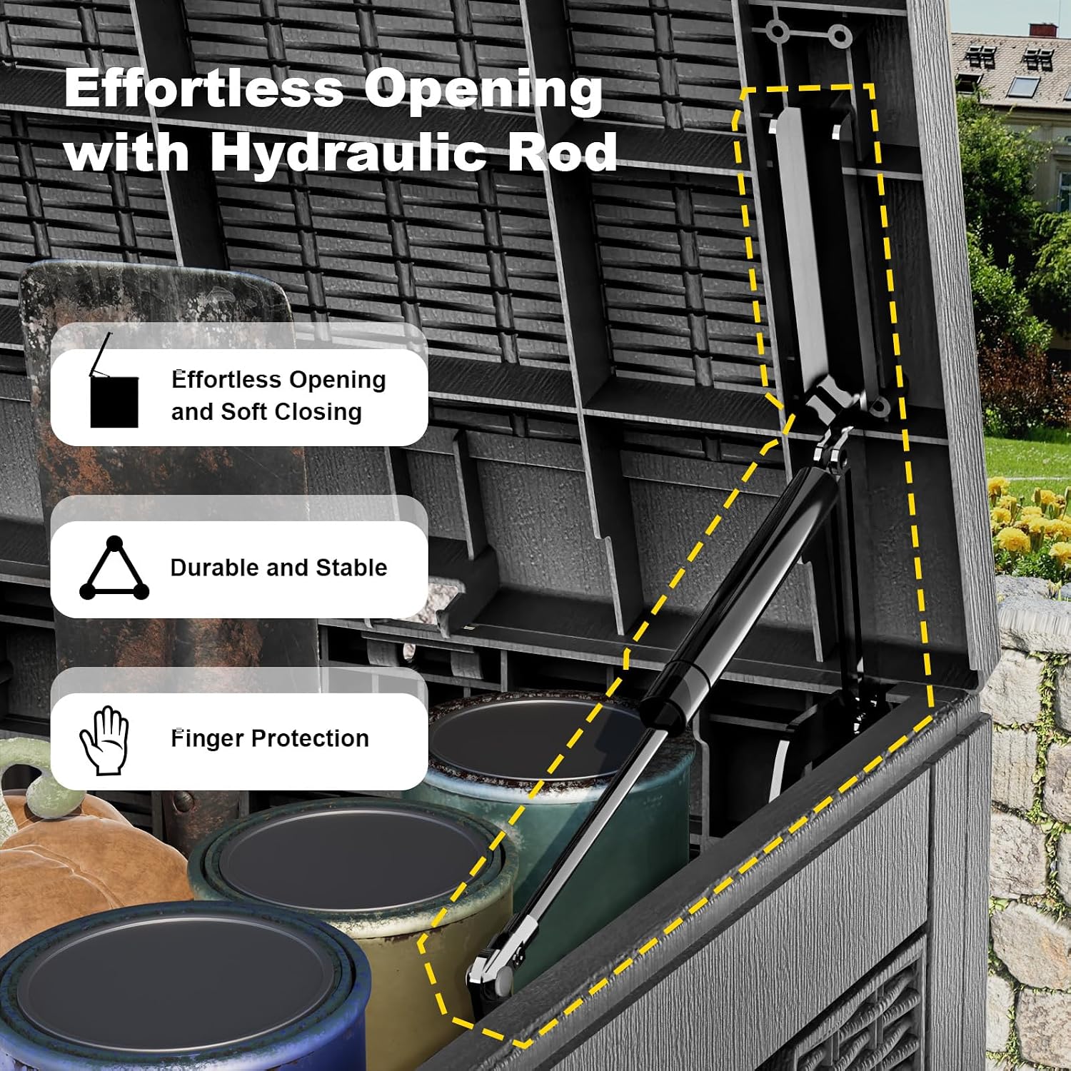 Kotak Penyimpanan Resin Tahan  - Outdoor Furniture Black ulasan dan harga
