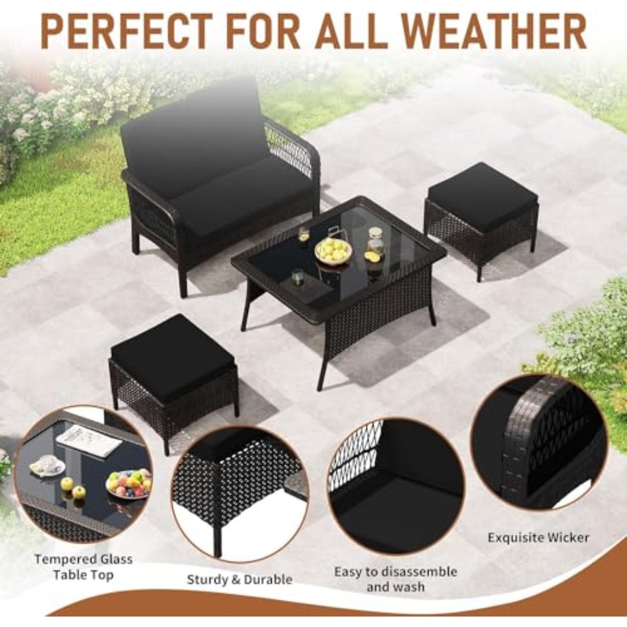 Set Furnitur Teras Luar Ruanga - Outdoor Furniture Loveseat ulasan dan harga