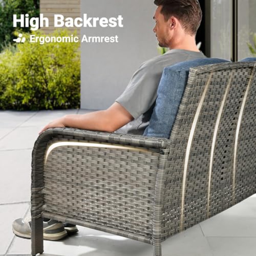 Set Furnitur Teras 4-Potong, S - Outdoor Furniture Loveseat ulasan dan harga