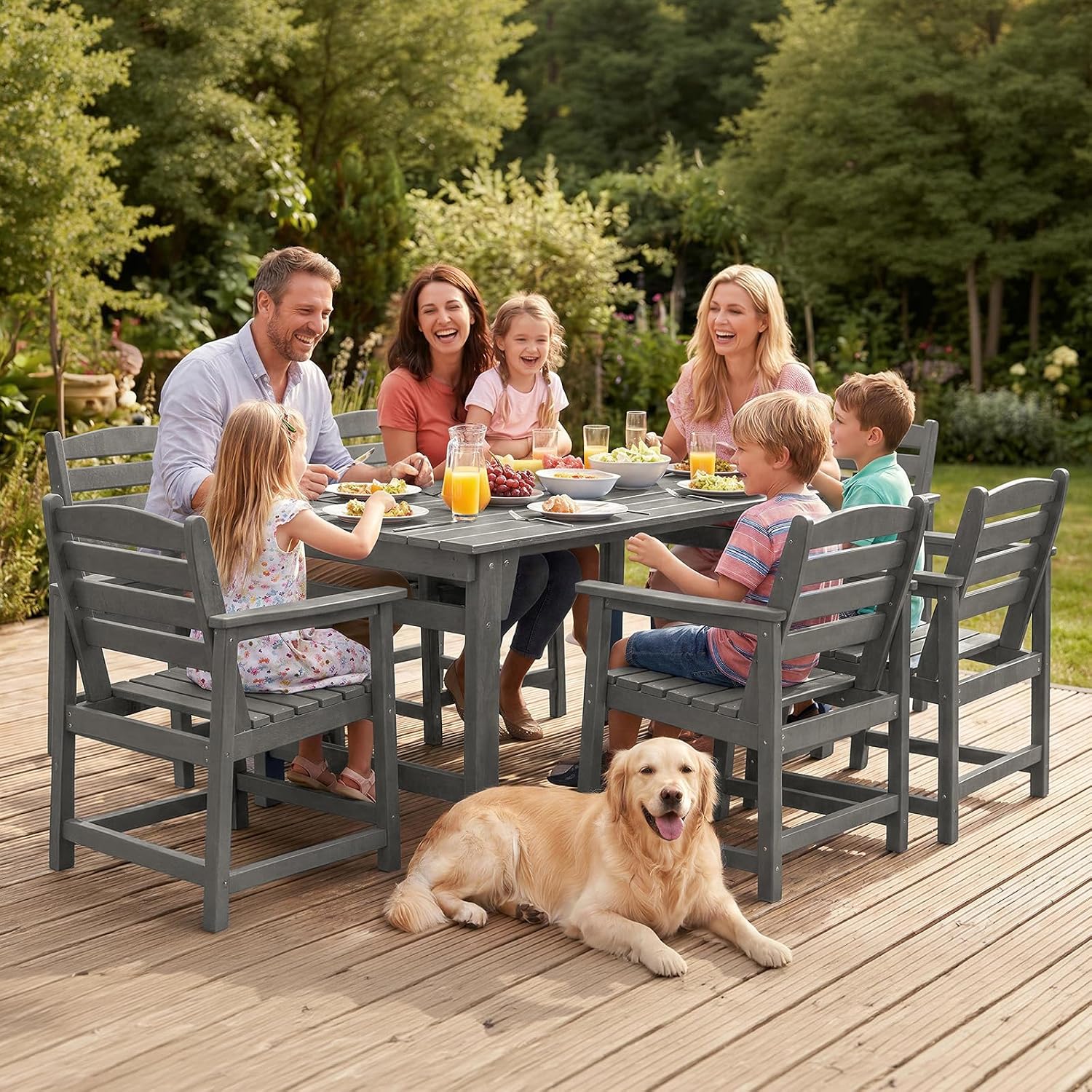 Set Meja Makan Luar Ruangan 7- - Outdoor Furniture Dining Set ulasan dan harga