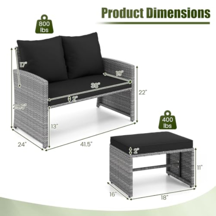 Kursi Santai Luar Ruangan deng - Outdoor Furniture Loveseat ulasan dan harga