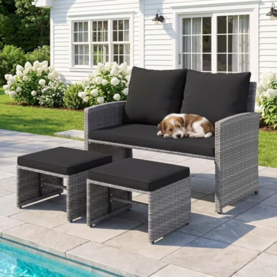 Kursi Santai Luar Ruangan deng - Outdoor Furniture Loveseat ulasan dan harga
