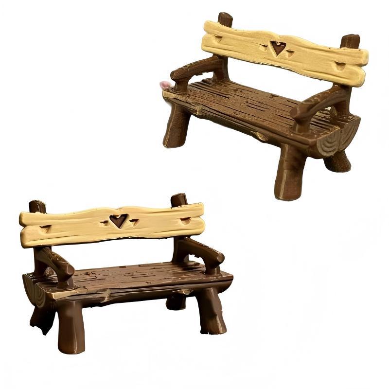 2 Buah 1/12 Miniatur Bangku Fu - Outdoor Furniture Material ulasan dan harga