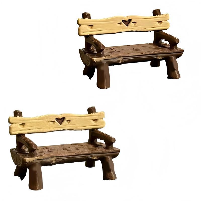 2 Buah 1/12 Miniatur Bangku Fu - Outdoor Furniture Material ulasan dan harga
